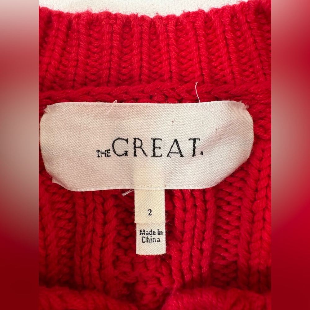 THE GREAT The Mountainside Cardigan in Deep Rose - Picture 12 of 16